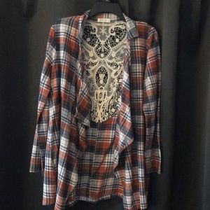 Grace and lace flannel cardigan